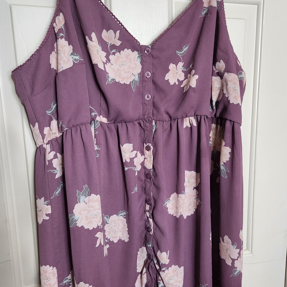 Torrid Purple Floral High Low Dress Size 3 - Picture 3 of 8